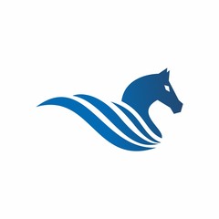 Elegant wing Horse Logo