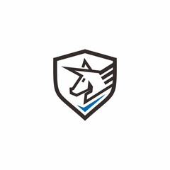 Elegant Shield Horse Logo