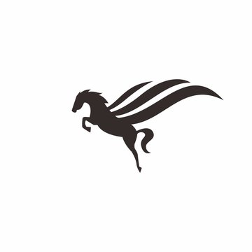 Elegant Fly Horse Logo