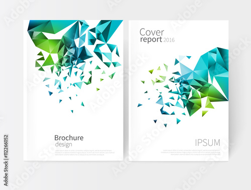 scatter triangles vector white business brochure cover template white brochure