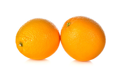 whole ripe orange on white background