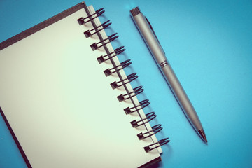 used blank note book with with filter effect retro vintage style