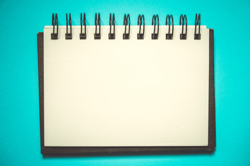 used blank note book with with filter effect retro vintage style