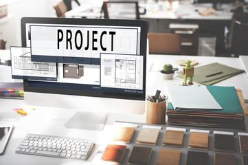 Plan Project Architecture Blueprint Drawing Concept