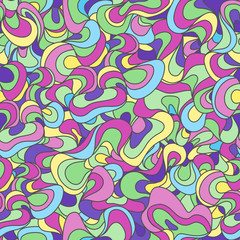 Sea lettuce inspired rainbow waves seamless pattern