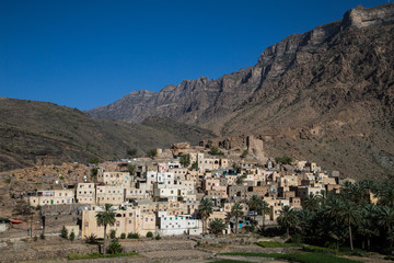 Fototapeta na wymiar A mountain village of Bald Sayt, near Nizwa, Oman
