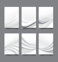 Abstract background collection of curve wave grey and white back