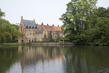 Fototapeta na wymiar Bruges, Belgium, Minnewater lake