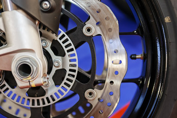 Fototapeta na wymiar Motorcycle wheel mechanism
