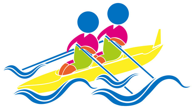 Sport icon design for kayaking