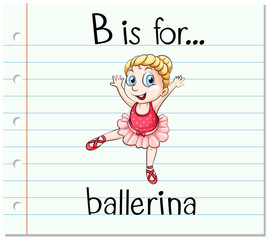 Flashcard letter B is for ballerina