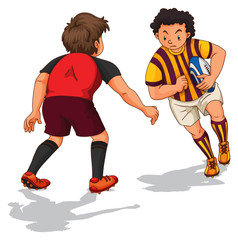 Fototapeta premium Two people doing rugby