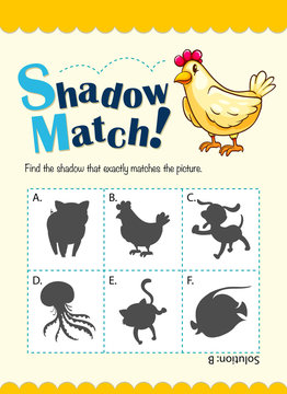 Game template for shadow matching