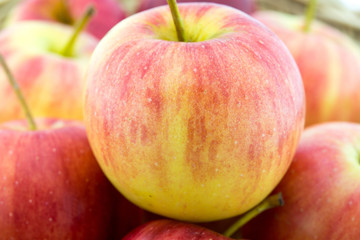 Close up apple Fresh on basket