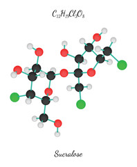 C12H19Cl3O8 Sucralose molecule