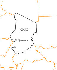 Chad hand-drawn sketch map