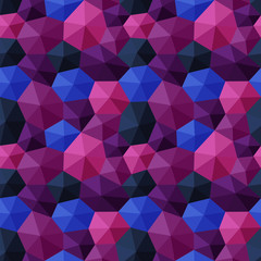 Mixed hexagons three dimensional shading multicolor dark tones