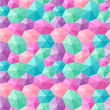 Mixed hexagons three dimensional shading multicolor pastels