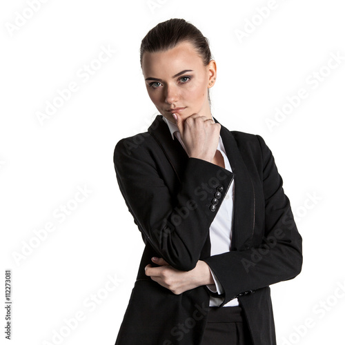"Businesswoman isolated on white" Stock photo and royalty-free images