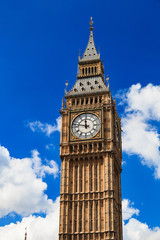 Fototapeta na wymiar Close up Big Ben on Sunny Day, London, UK..