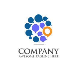 Social media, chat bubble ,network vector logo icon