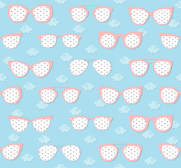 pink and blue sunglasses summer pattern