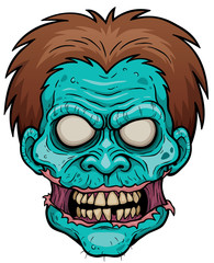 Vector illustration of Cartoon zombie face