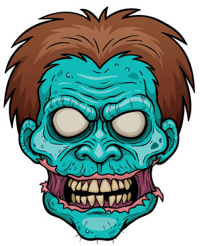 Vector illustration of Cartoon zombie face