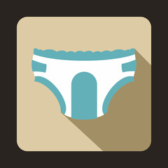 Adult diapers icon, flat style