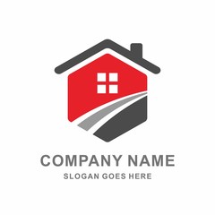 House Real Estate Architecture Arrow Vector Logo Template