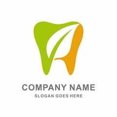 Herbal Dentist Dental Teeth Medical Pharmacy Vector Logo Template