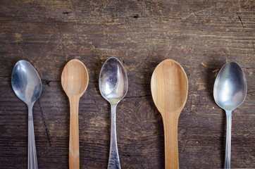 Different vintage spoons