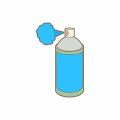 Spray bottle with gas cloud icon, cartoon style