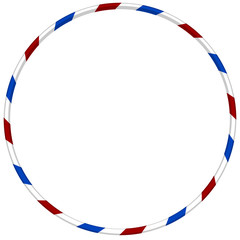 Hula hoop with blue and red striped