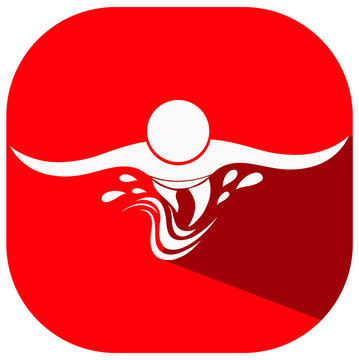 Sport icon design with man swimming