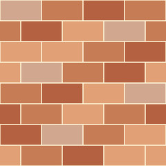 Brown Orange Brick Wall Seamless Vector illustration Background