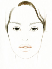 makeup ideas for image. perfect woman face. makeup artist. fashion illustration
