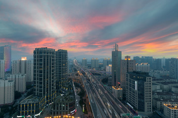 Fototapeta na wymiar Shanghai Urban Transport, overpasses