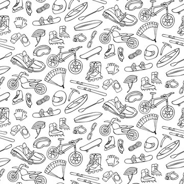 Extreme doodle seamless pattern