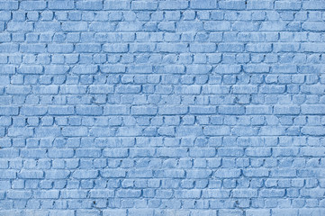 Blue painted brick wall texture. Background  for text or image.