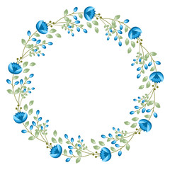 Floral round frame