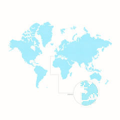 Dotted world map.