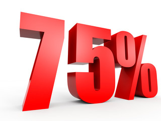 Discount 75 percent off. 3D illustration.