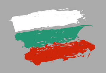 Bulgaria flag, officially the Republic of Bulgaria, is a country in southeastern Europe.  Hand drawn vector image.