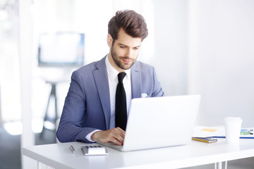 Financial businessman at work