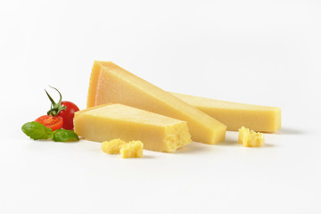 wedges of parmesan cheese