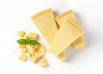 pieces of parmesan cheese