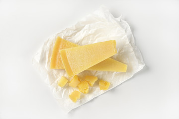 pieces of parmesan cheese