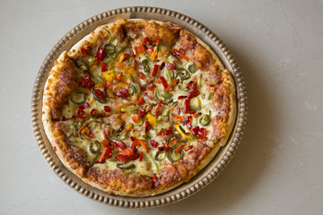 Large Pizza topped with Peppers