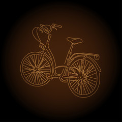 Outline of bicycle, vector illustration - 112281225